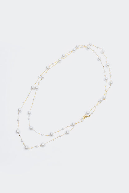 Faux Pearl Long Necklace