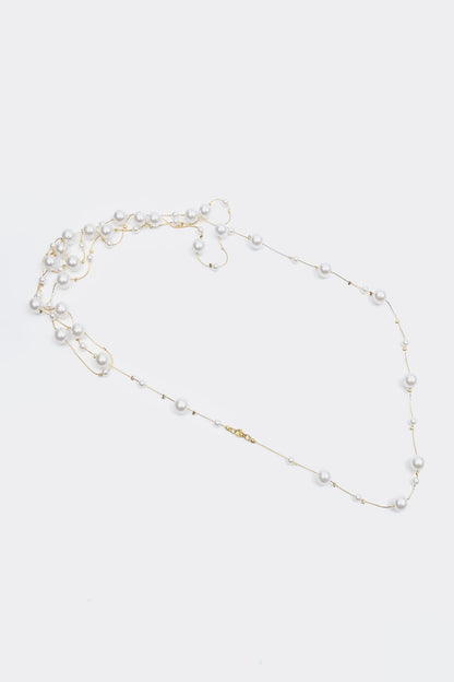 Faux Pearl Long Necklace
