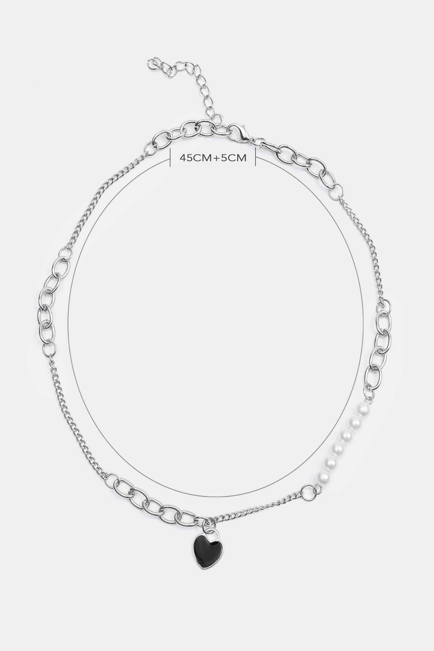 Faux Pearl Heart Pattern Necklace