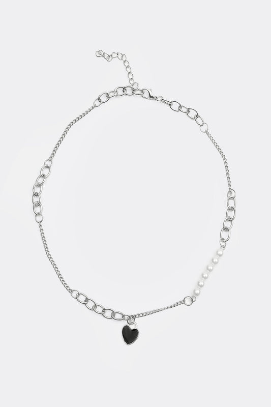 Faux Pearl Heart Pattern Necklace