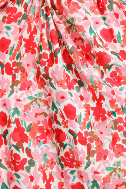 V-Neck Sleeveless Floral Frill Maxi Dress