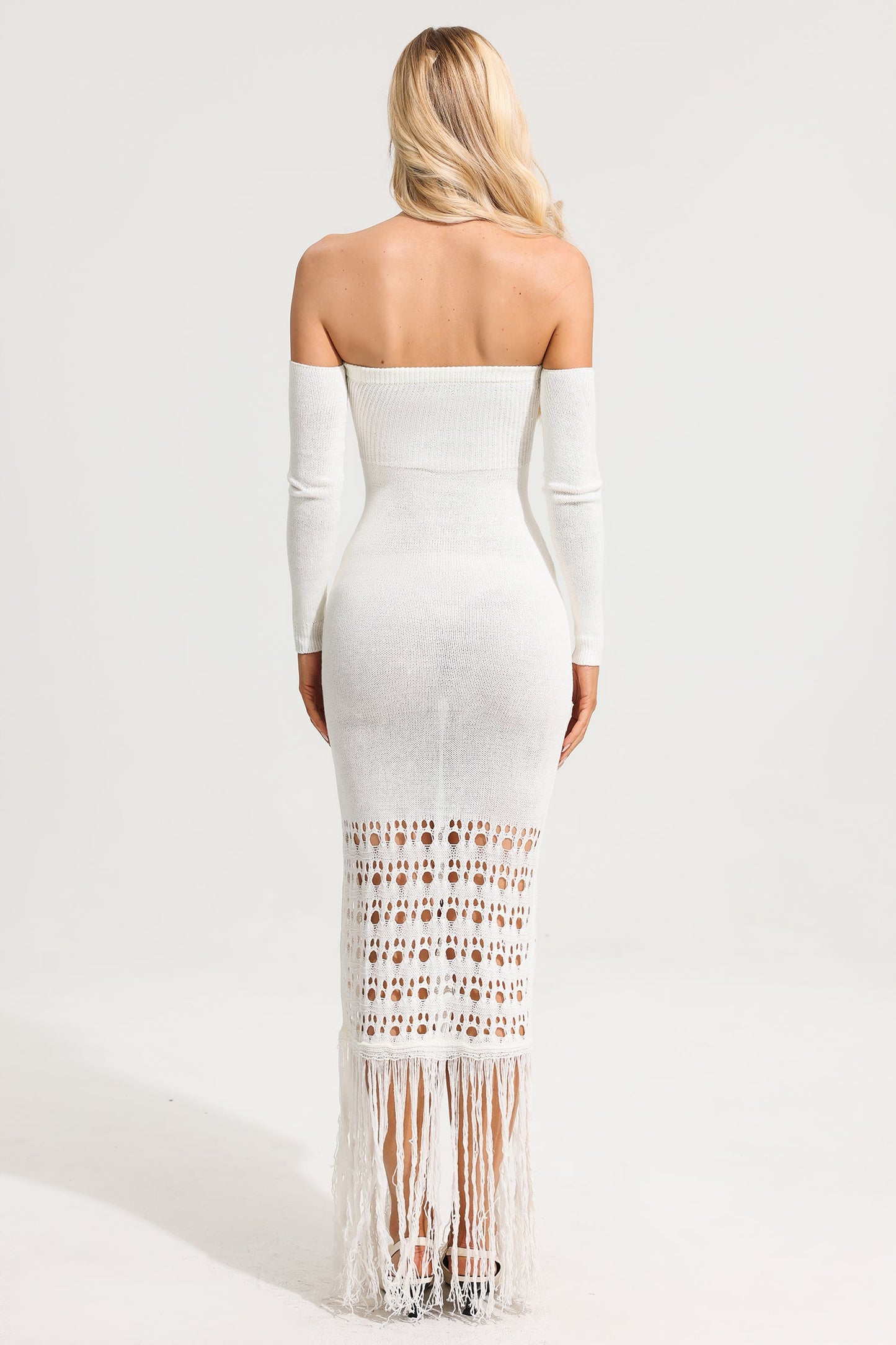 Knit Cut-Out Strapless Maxi Dress