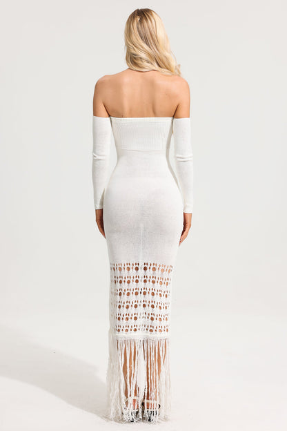 Knit Cut-Out Strapless Maxi Dress