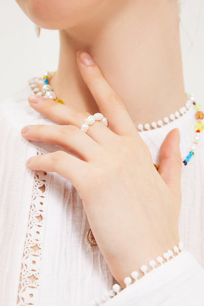 Faux Pearl Beaded Rings