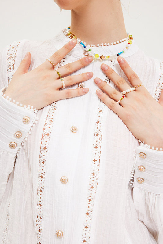 Faux Pearl Beaded Rings