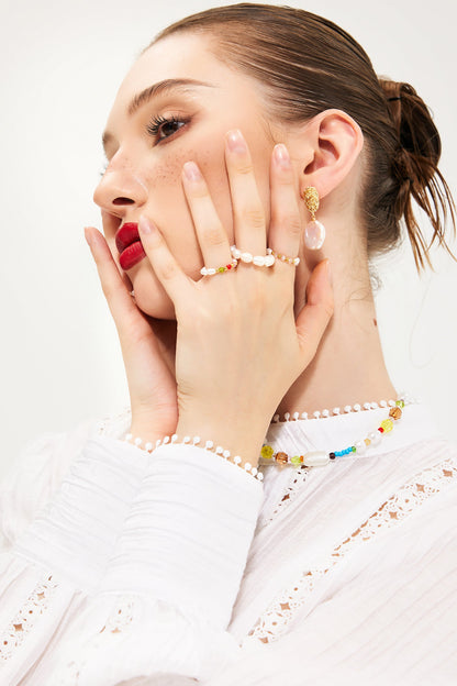 Faux Pearl Beaded Rings