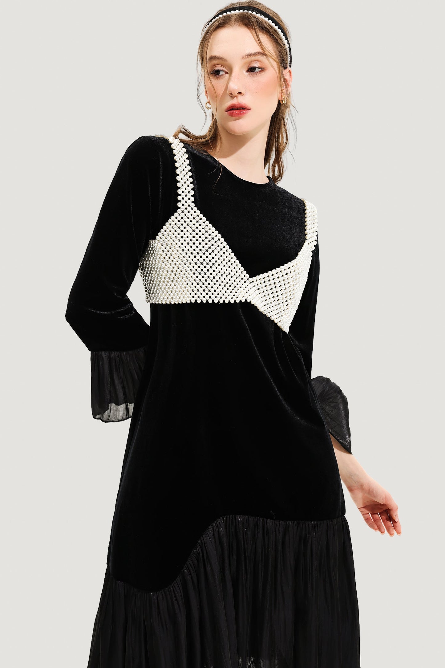 Faux Pearl Handmade Beaded Vest