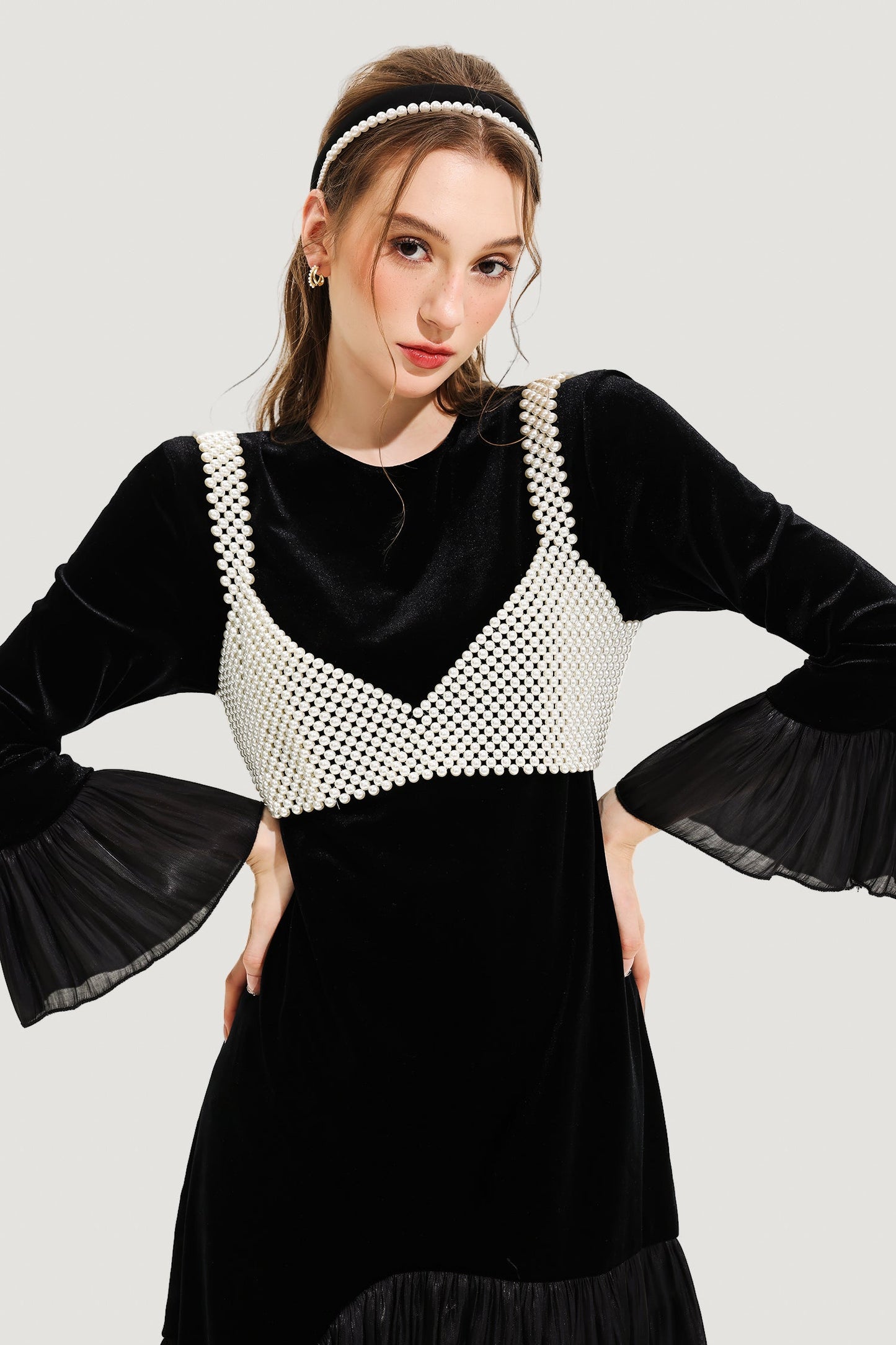 Faux Pearl Handmade Beaded Vest