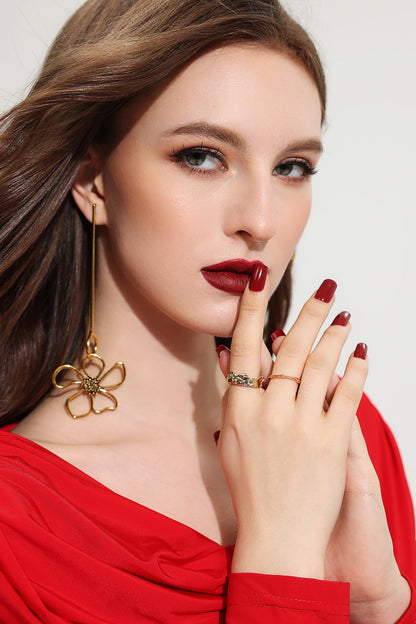 Faux Diamond Metal Ring Set