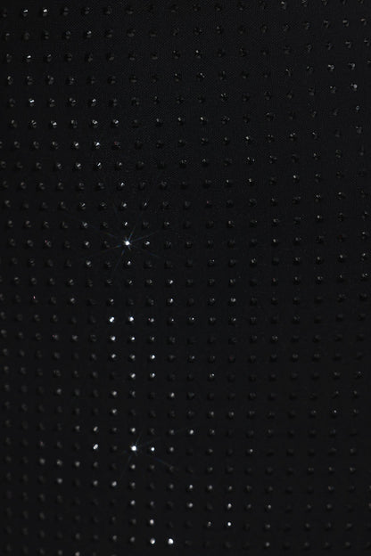 Rhinestone Stand Collar Solid Mermaid Maxi Dress