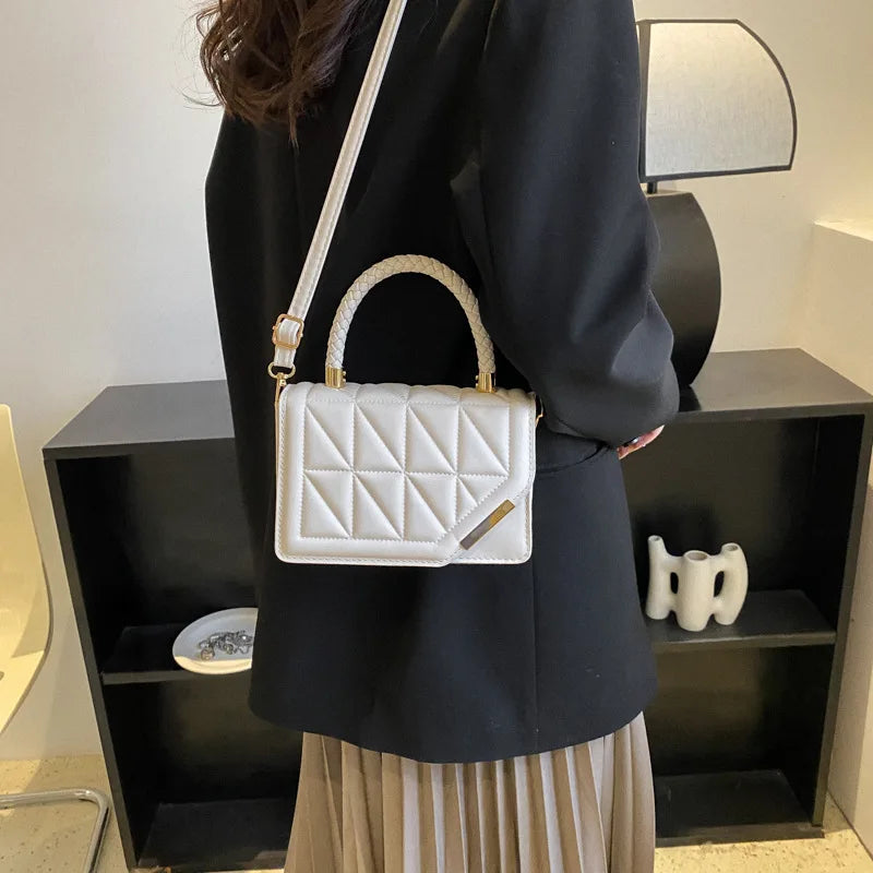 Plaid PU Leather Designer Crossbody Handbag