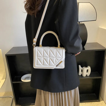 Plaid PU Leather Designer Crossbody Handbag