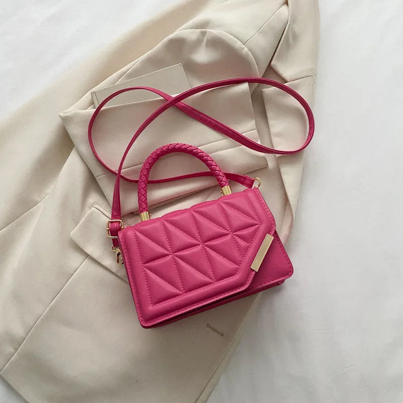 Plaid PU Leather Designer Crossbody Handbag
