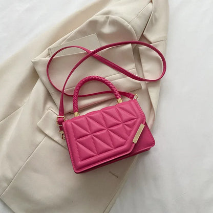 Plaid PU Leather Designer Crossbody Handbag