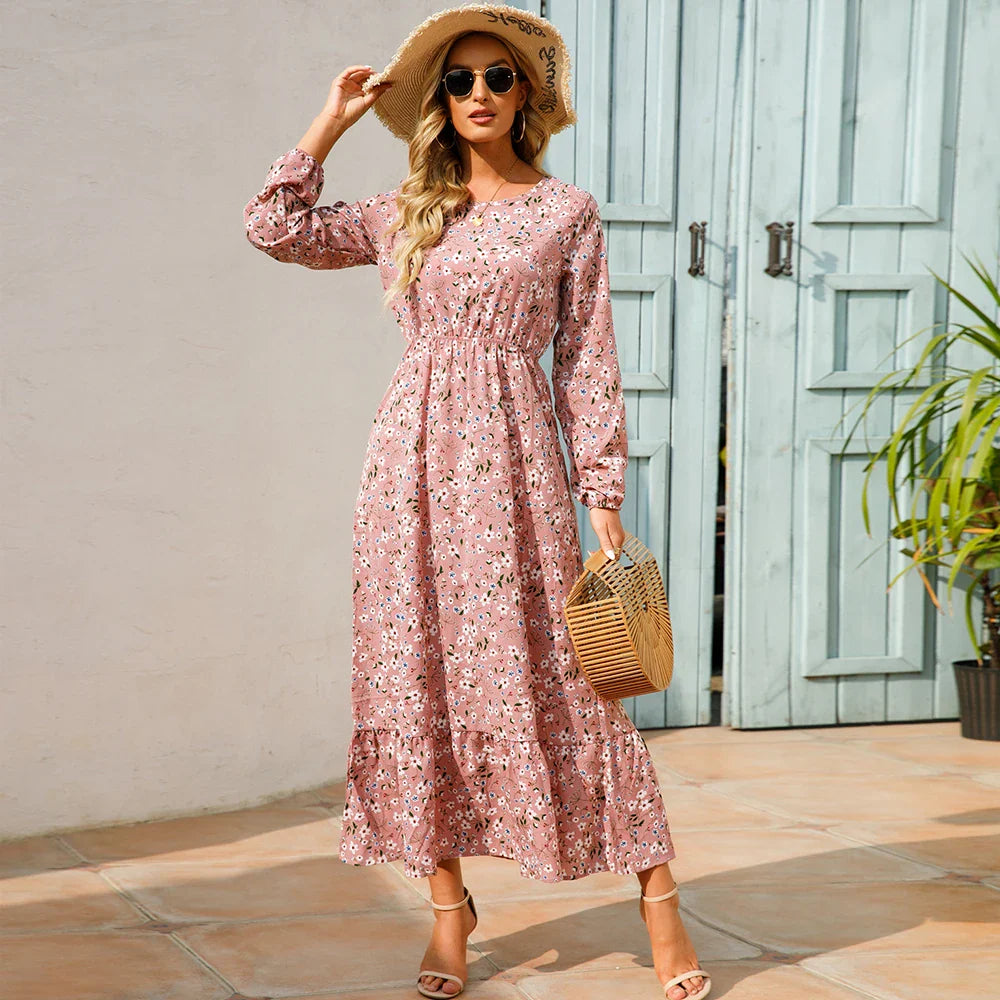 Bohemian Women’s Chiffon Floral Maxi Dress