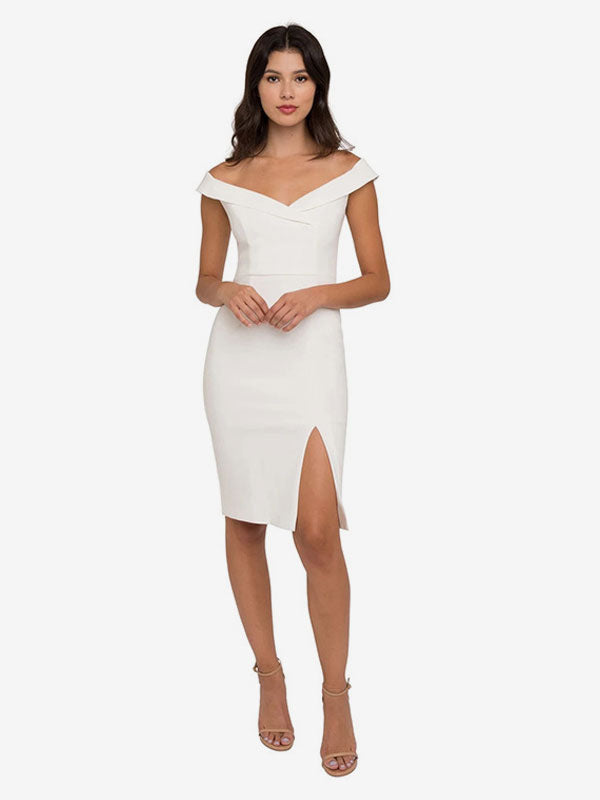 Birthday Party Dresses Off-Shoulder High-slit Short Dress