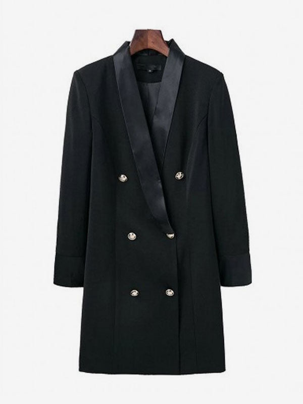 Blazer Jacket Double Breasted V-Neck Blazer Dress For Women