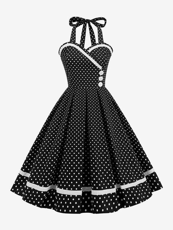 Retro Glamour Dress 1950s Style Burgundy Layered Buttons Sleeveless Sweetheart Neck Swing Dress