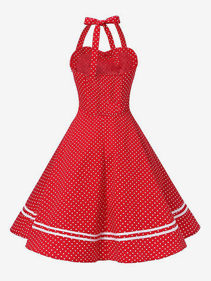Retro Glamour Dress 1950s Aquatic Plaid Backless Buttons Sleeveless Sweetheart Neck Medium Rockabilly Dress
