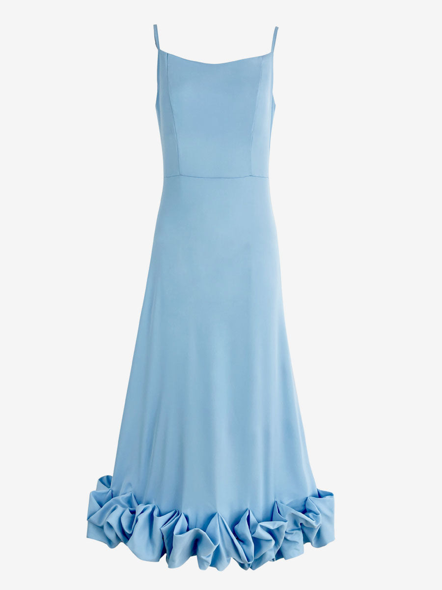 Party Dress Lilac Spaghetti Strap Backless Cupcake Edge Prom Midi Dresses