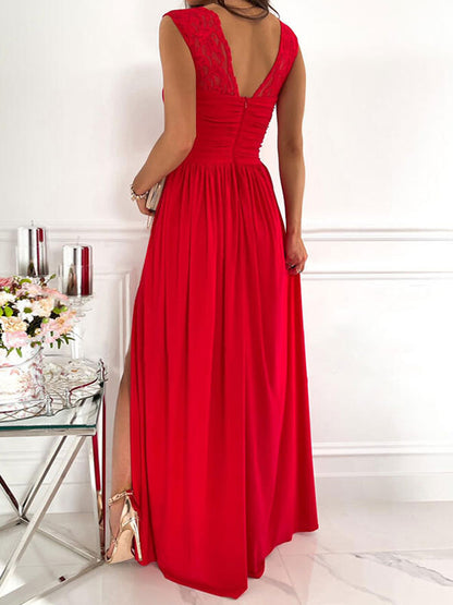 Party Dresses Apricot Sweetheart Neck Sleeveless Layered Prom Maxi Dress
