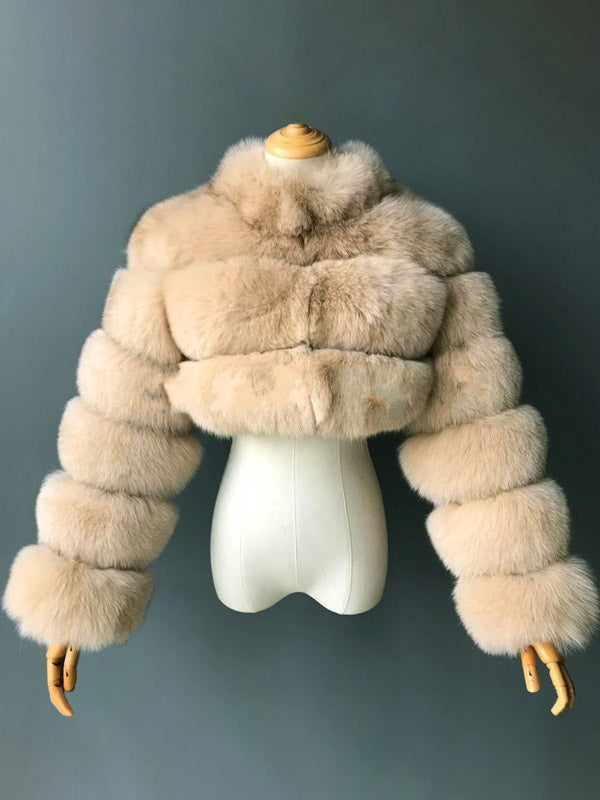 Faux Fur Coats Eco-friendly Winter Plush Cropped Jacket For Women 2026