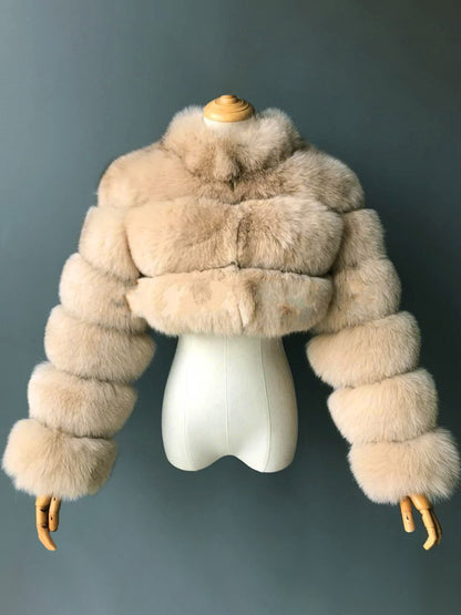 Faux Fur Coats Eco-friendly Winter Plush Cropped Jacket For Women 2026