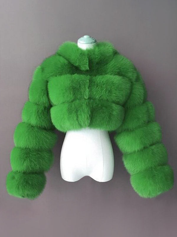 Faux Fur Coats Eco-friendly Winter Plush Cropped Jacket For Women 2026