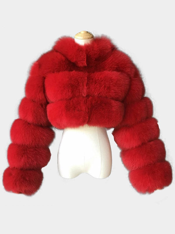 Faux Fur Coats Eco-friendly Winter Plush Cropped Jacket For Women 2026