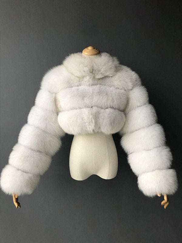 Faux Fur Coats Eco-friendly Winter Plush Cropped Jacket For Women 2026
