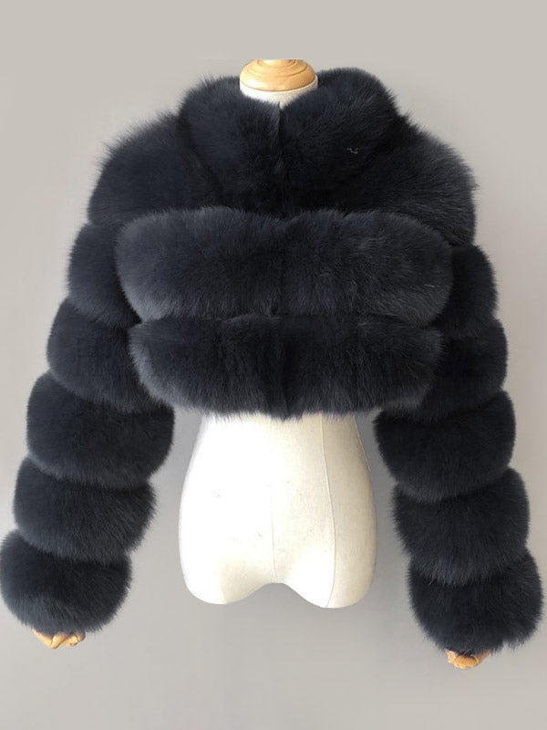 Faux Fur Coats Eco-friendly Winter Plush Cropped Jacket For Women 2026