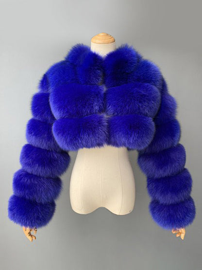 Faux Fur Coats Eco-friendly Winter Plush Cropped Jacket For Women 2026
