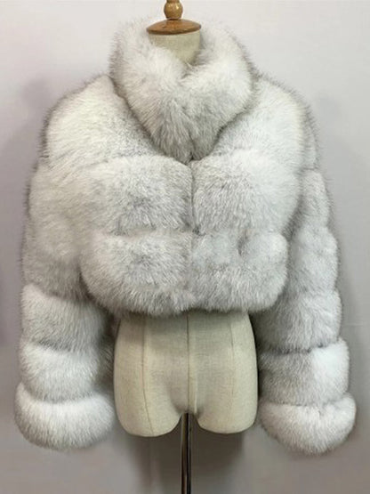 Faux Fur Coats Eco-friendly Winter Plush Cropped Jacket For Women 2026