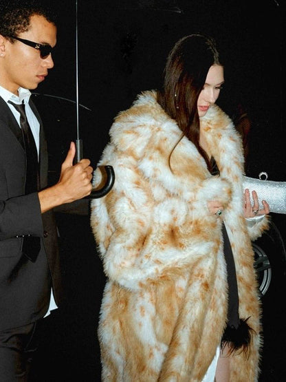 Leopard Faux Fur Coats Eco-friendly Winter Long Jacket For Women 2026