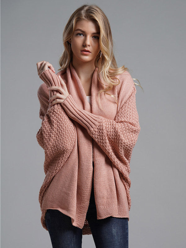 Women's Sweater Batwing Sleeves Open Front Cardigans For Fall Winter