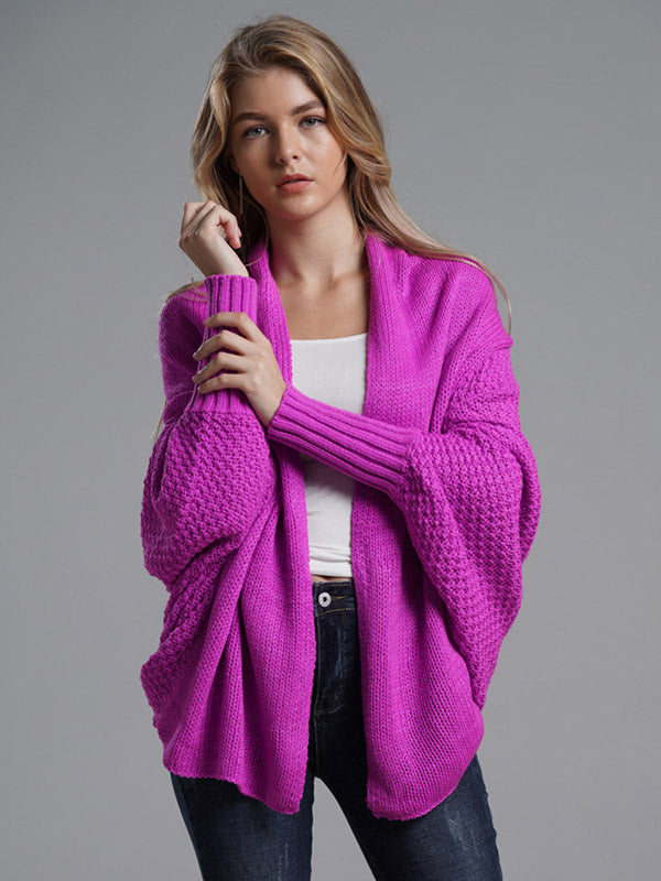 Women's Sweater Batwing Sleeves Open Front Cardigans For Fall Winter