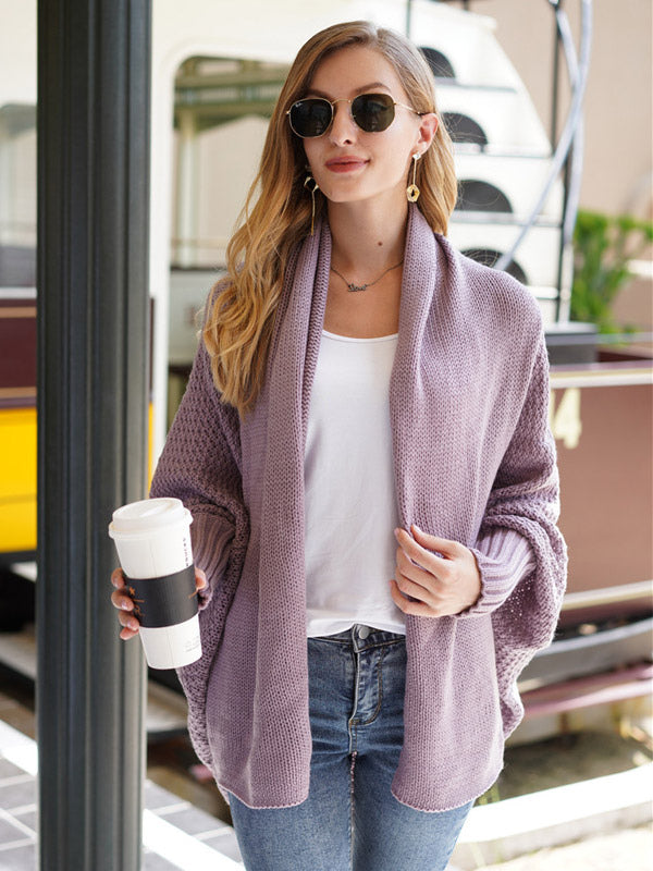 Women's Sweater Batwing Sleeves Open Front Cardigans For Fall Winter
