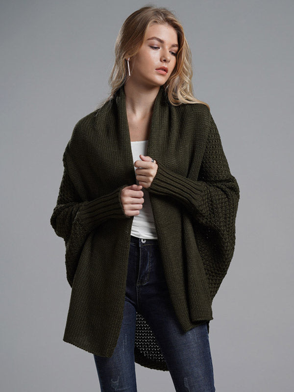 Women's Sweater Batwing Sleeves Open Front Cardigans For Fall Winter