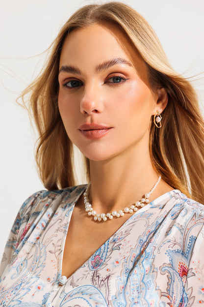 Faux Pearl Pendant Necklace