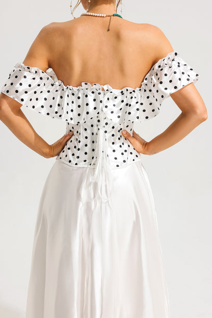Polka Dot Off-Shoulder Corset