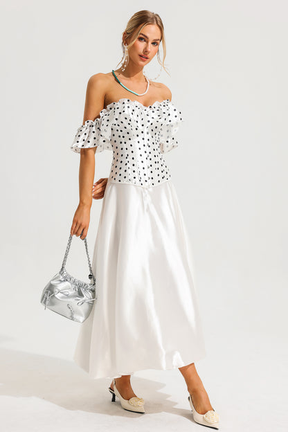 Polka Dot Off-Shoulder Corset
