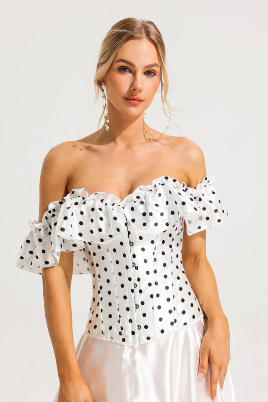Polka Dot Off-Shoulder Corset