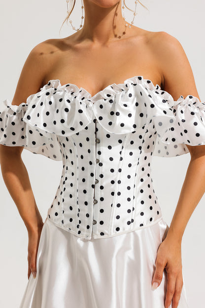 Polka Dot Off-Shoulder Corset