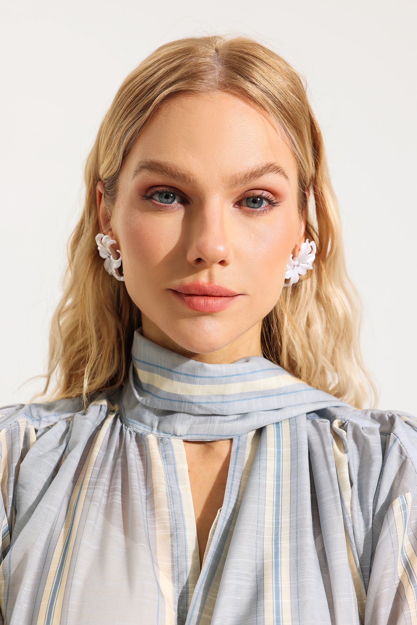 Floral Faux Diamond Stud Earrings