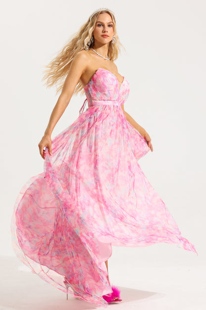 Sweetheart Neck Frill Sleeveless Maxi Dress