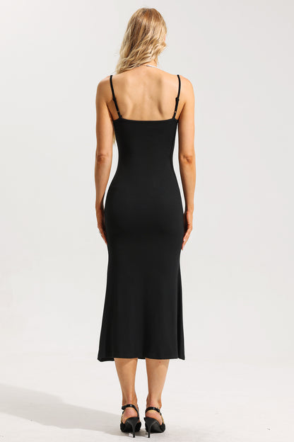 3D Floral Knit Sleeveless Midi Dress