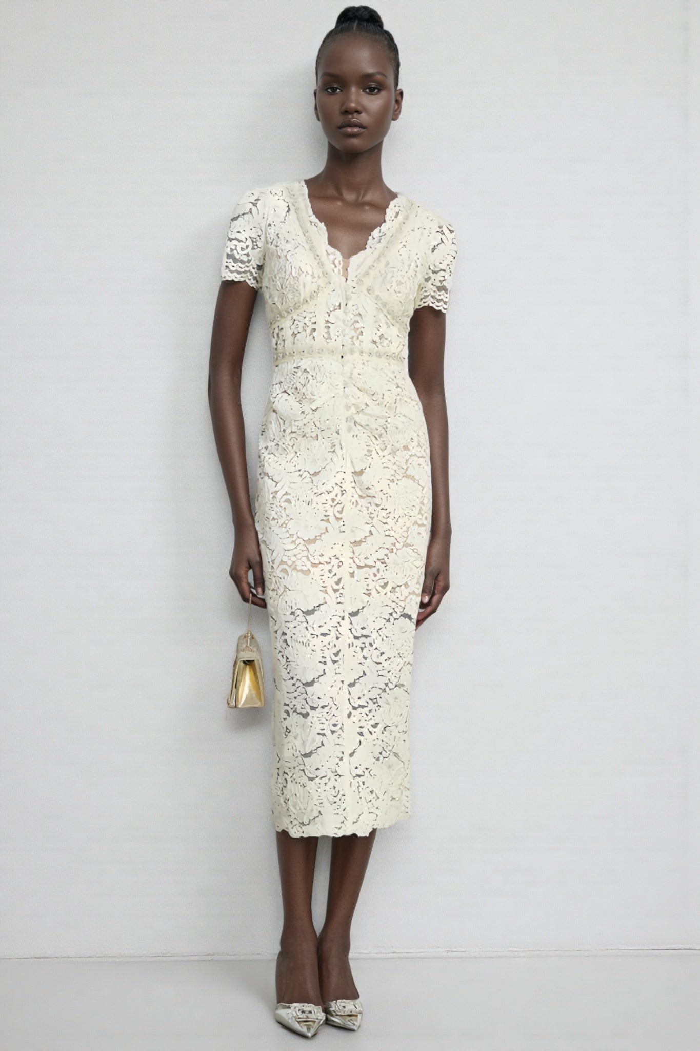 Fina Lace Slim Fit Midi Dress