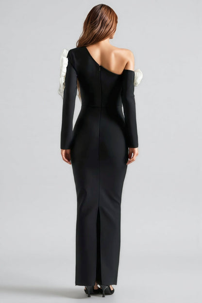 Laila One Shoulder Cutout Slim Bandage Maxi Dress