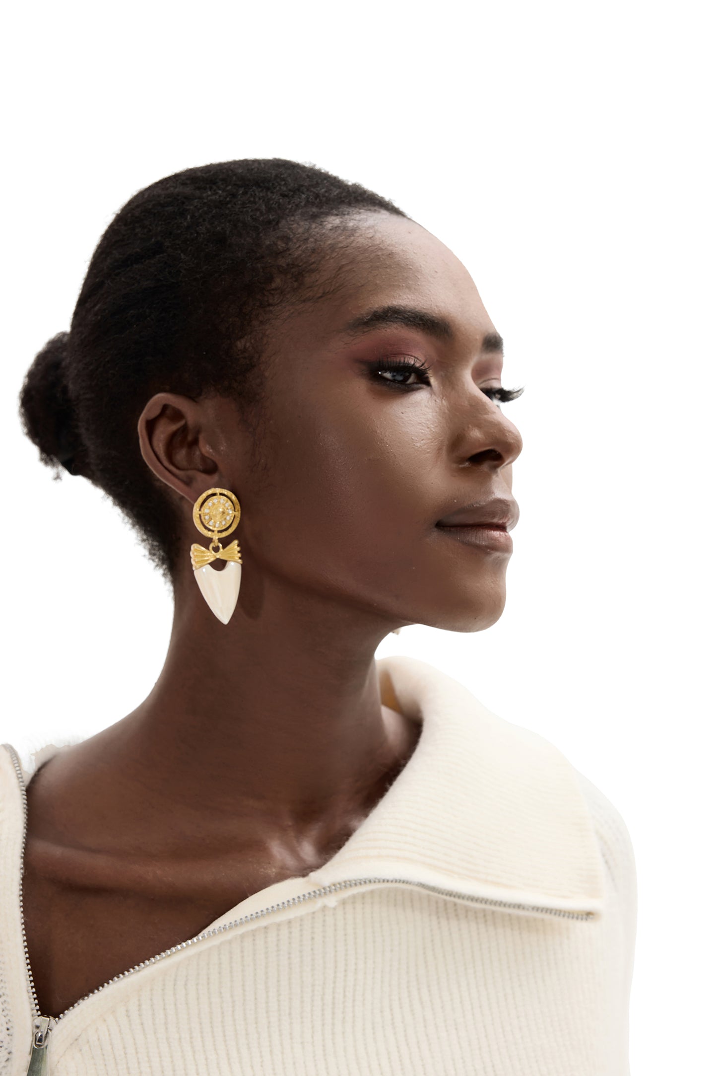 18K Gold Plated Heart Shape Drop Earrings