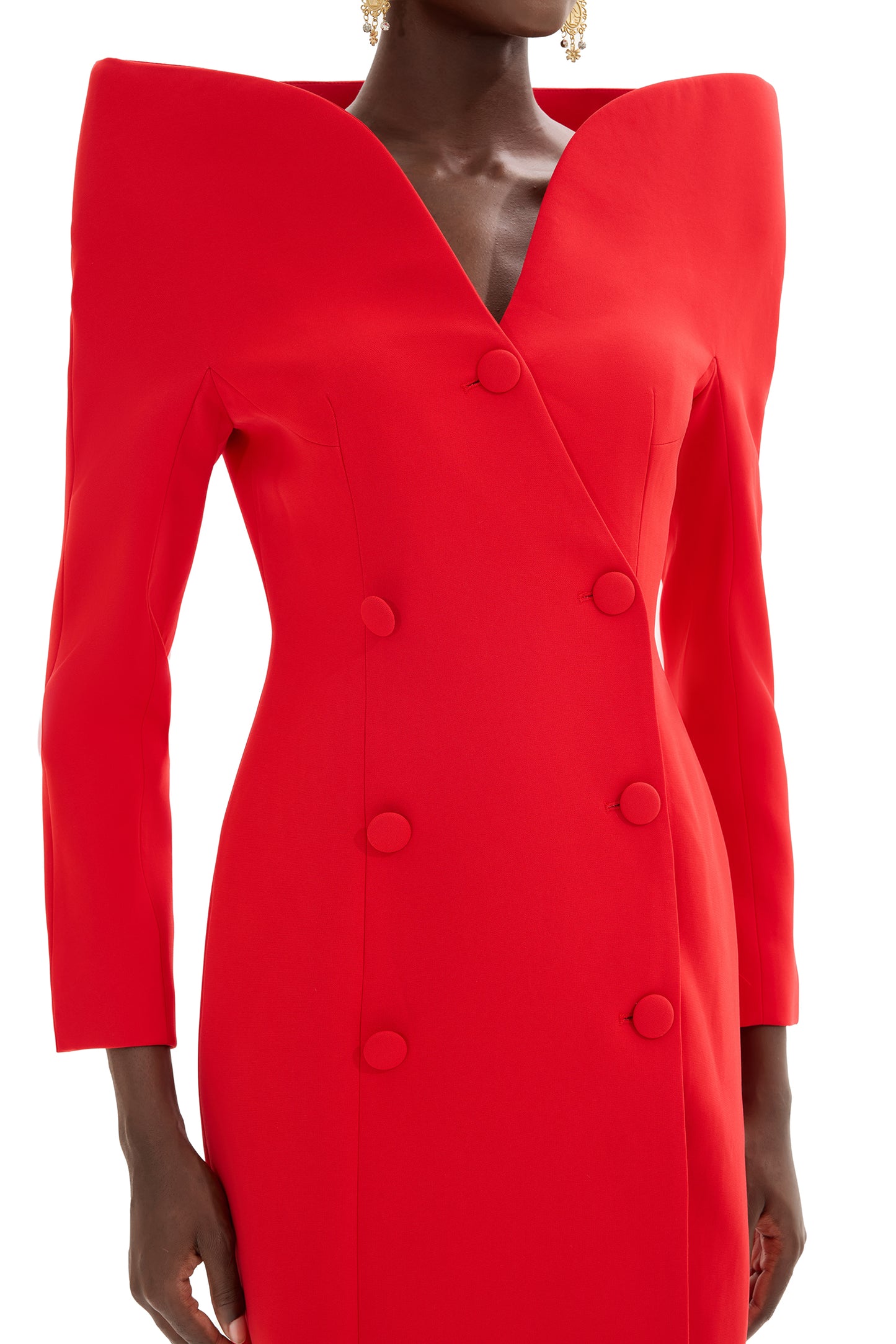 Stand Collar Solid Long Sleeve Midi Coat